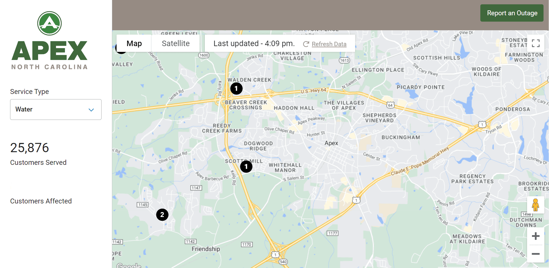 Water Sewer Issue Map Opens in new window